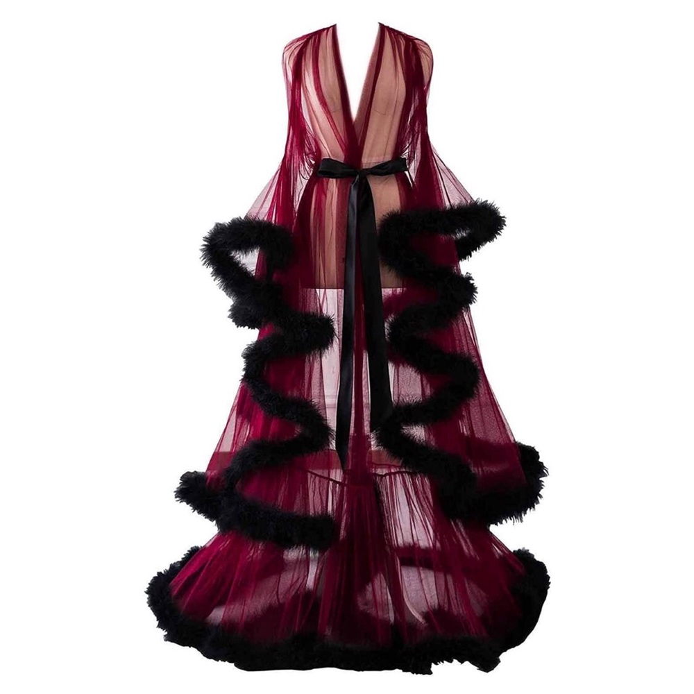 New Maroon Robe with Black Trim